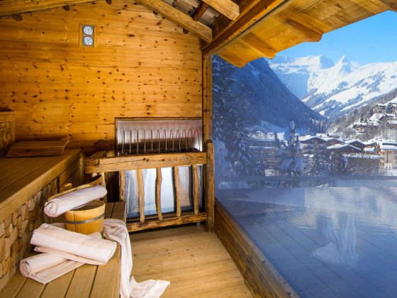 saalbach hinterglemm wellnesshotel alpin juwel sauna winter